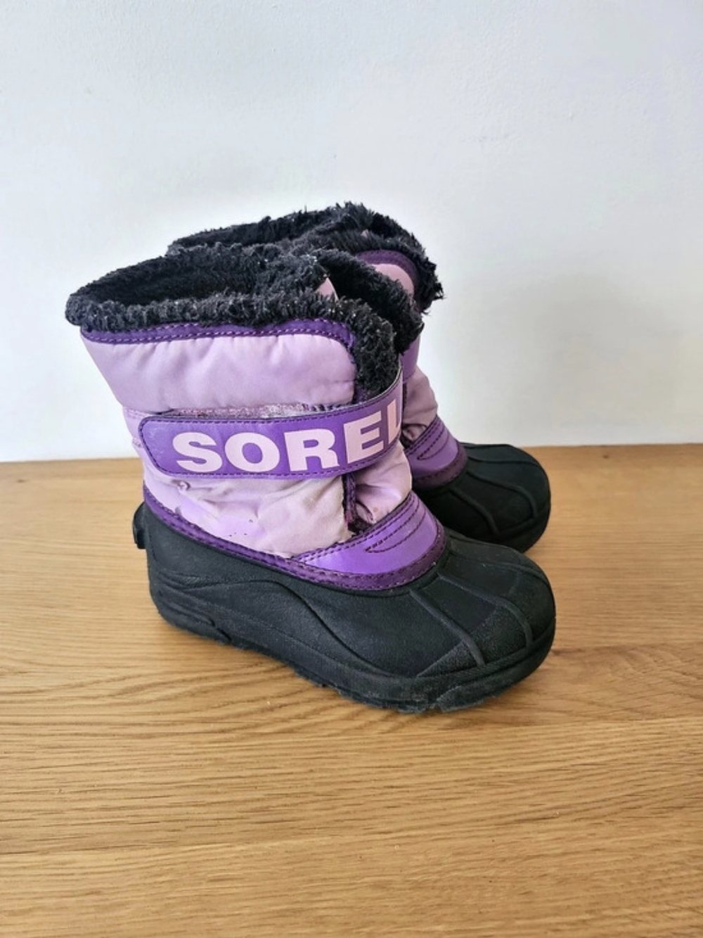 Sorel Snow Commander Kids Winter Boots Purple Size US 12 Girl Insulated